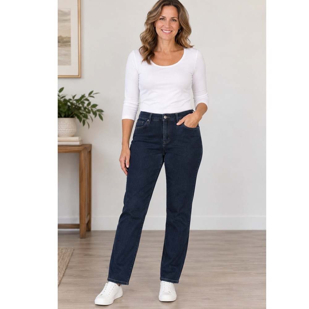 2/$30 Christopher and Banks Jeans 12 Dark Wash Signature Slimming Straight Leg